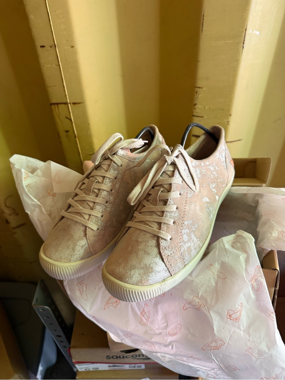 Pink/Silver Suede Sneakers
